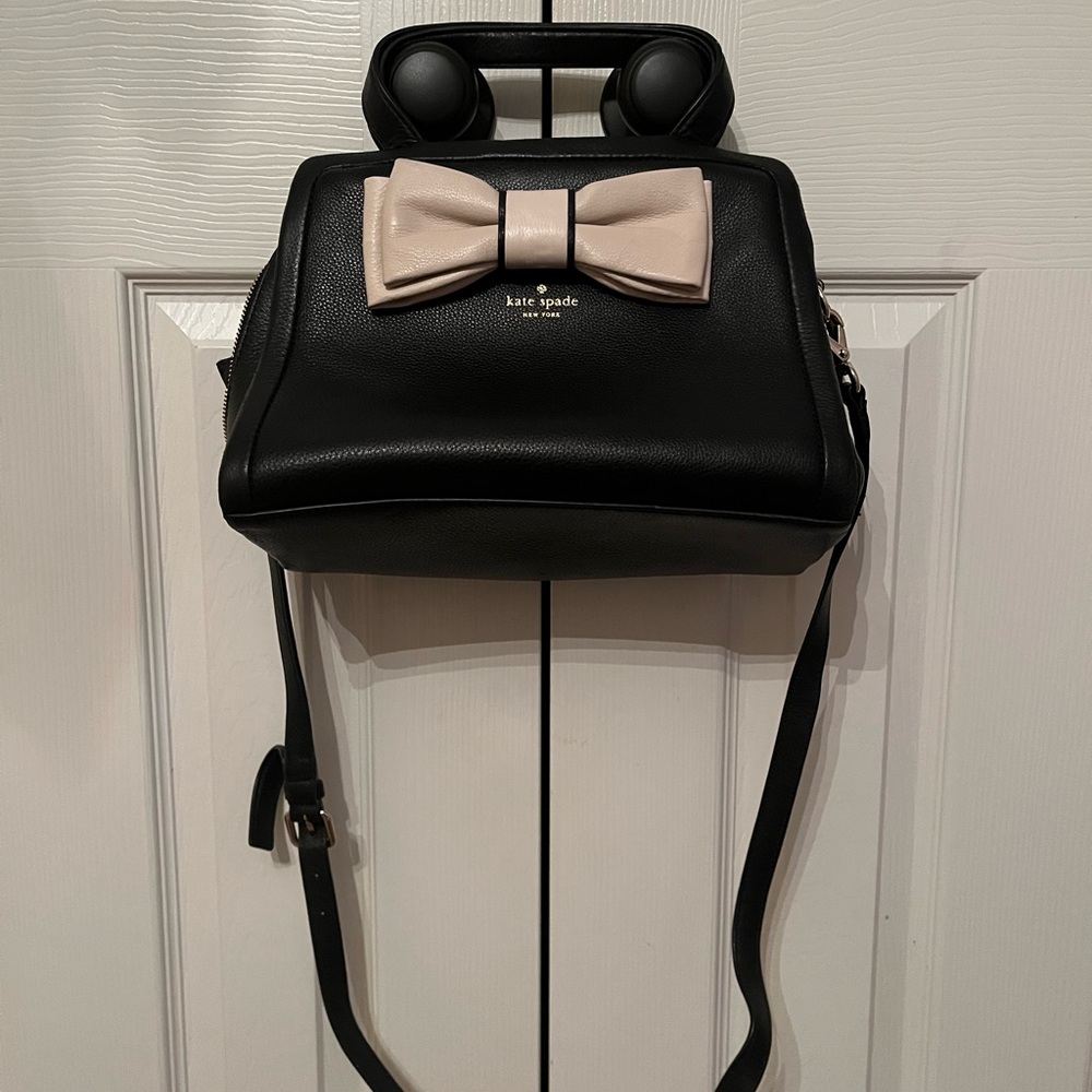 Kate Spade Black and Cream Bow Bag